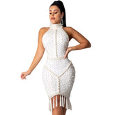 Ärmelloses Bandage-Kleid „Halter“